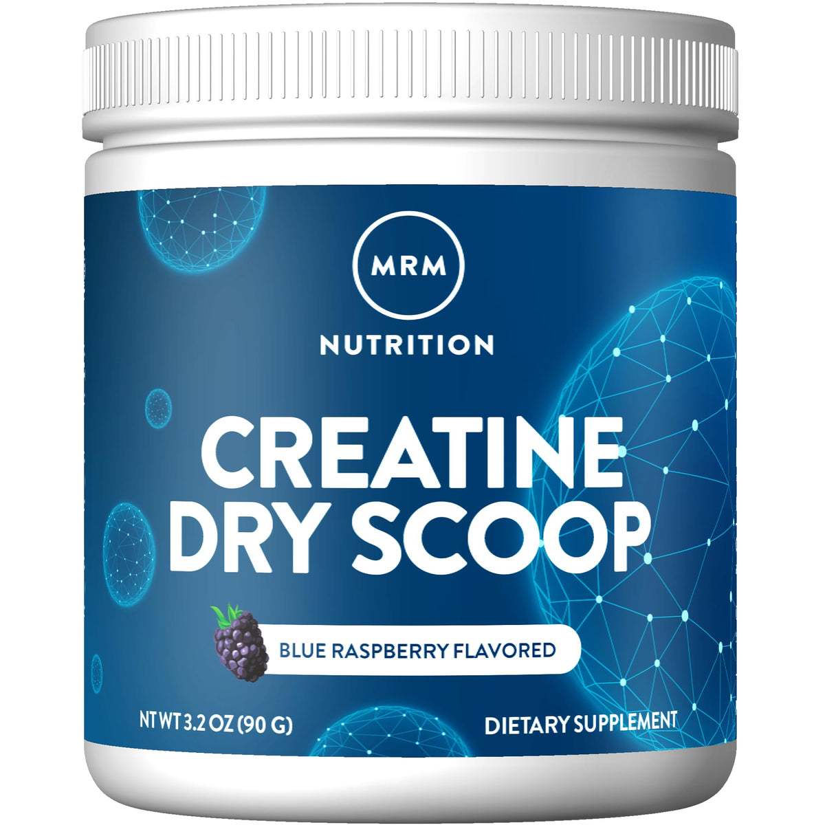 MRM Creatine Dry Scoop Blue Raspberry front view for quick, accurate portioning