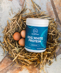 MRM Egg White Protein Chocolate shake in glass with rich chocolate flavor.