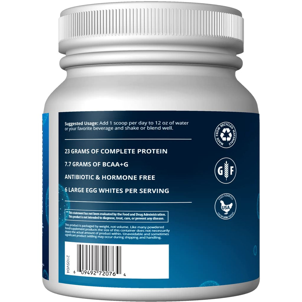 MRM Egg White Protein vanilla shake glass with creamy texture