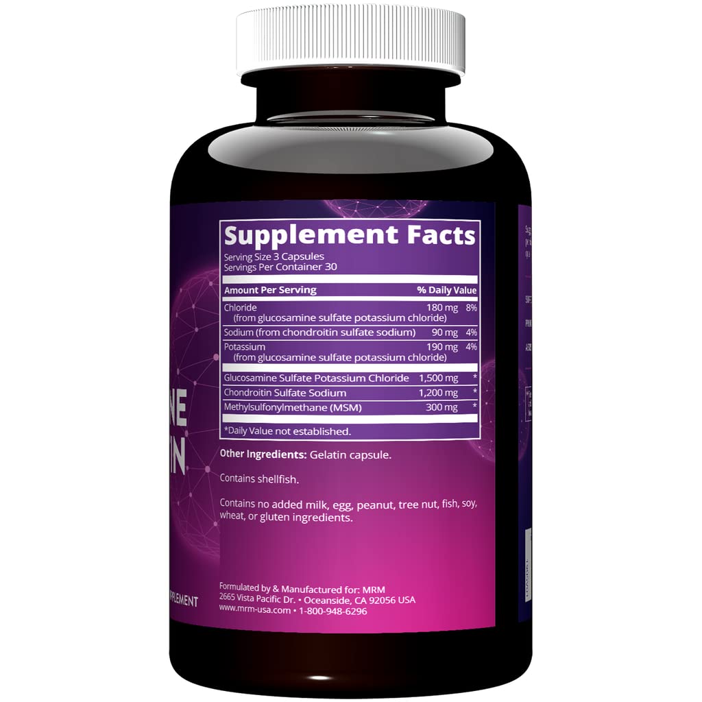 MRM capsules close-up showing supplement texture and potential joint support