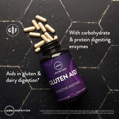 MRM Gluten-Aid packaging on shelf signaling gluten-free solution