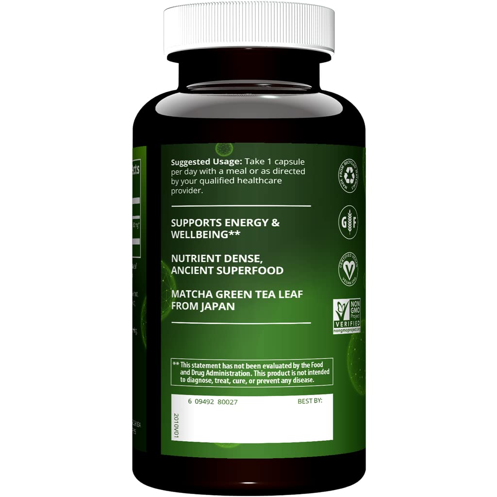 MRM Matcha capsules close-up showing easy-to-take daily capsule for on-the-go wellness