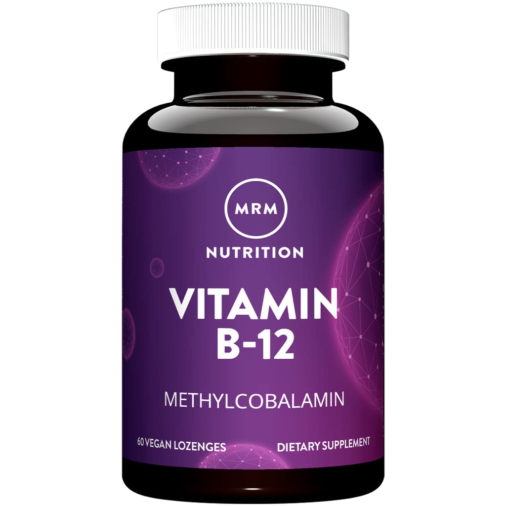MRM Vitamin B-12 lozenge pack highlighting high-absorption energy support