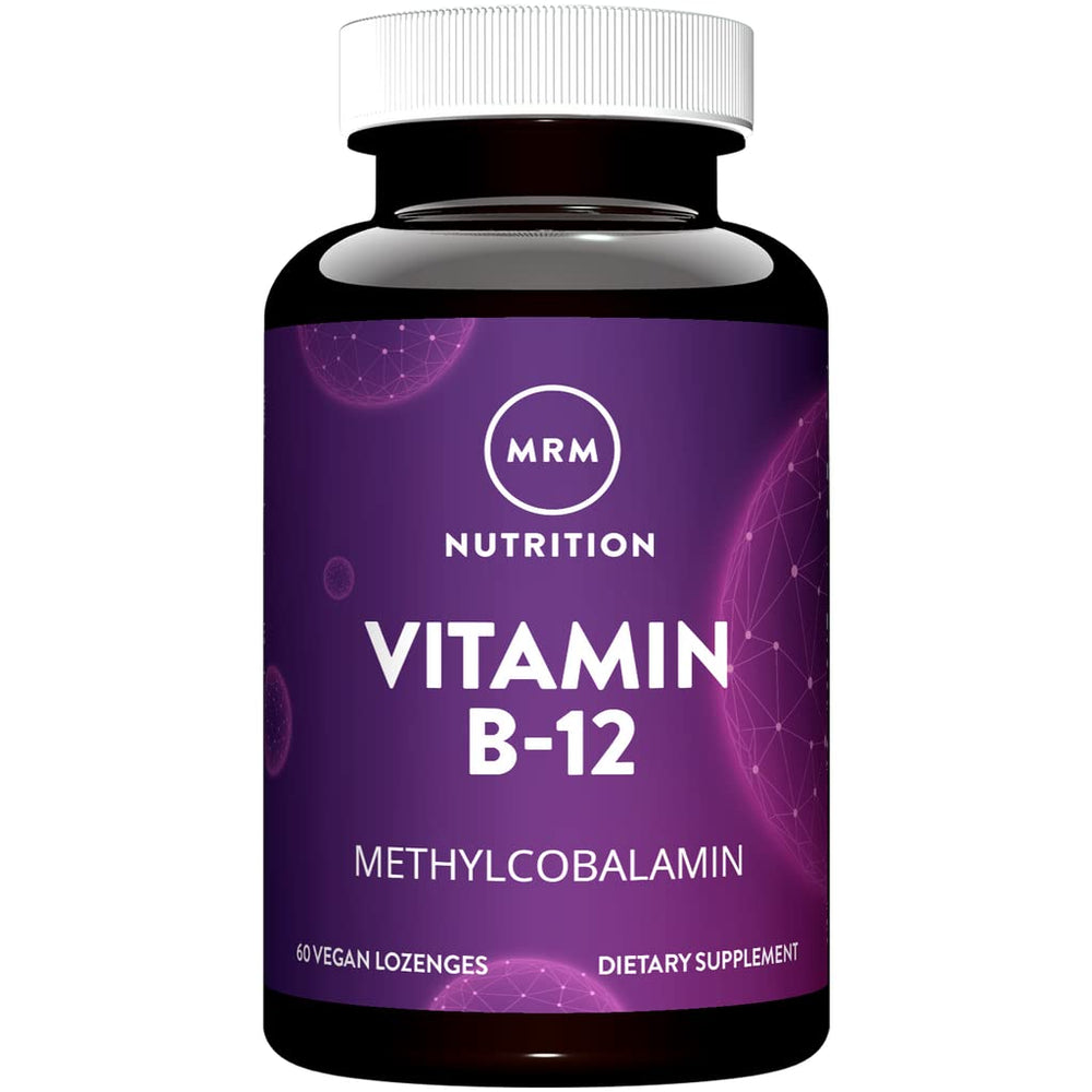 MRM Vitamin B-12 lozenge pack highlighting high-absorption energy support