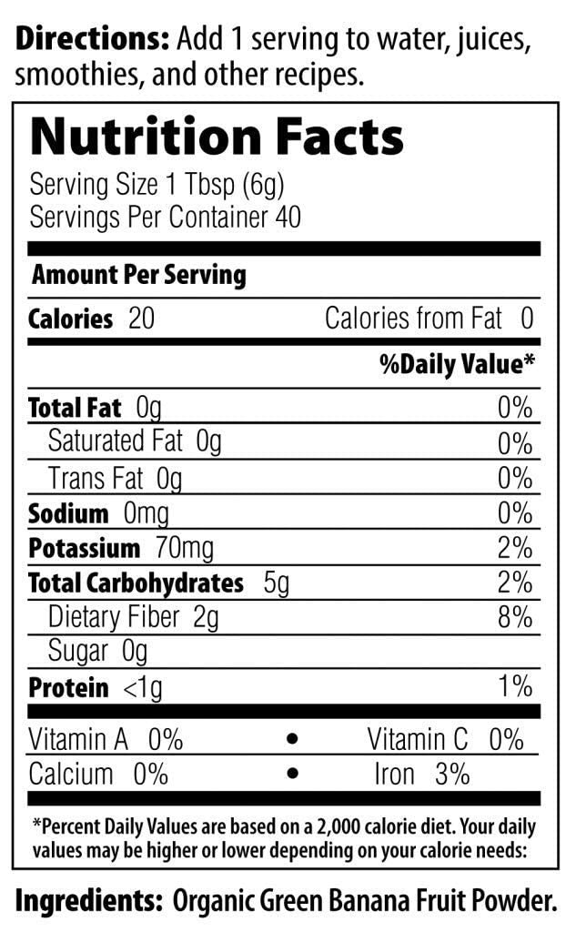 MRM Nutrition Organic Green Banana Powder smoothie demonstrates versatile flour-substitute use.
