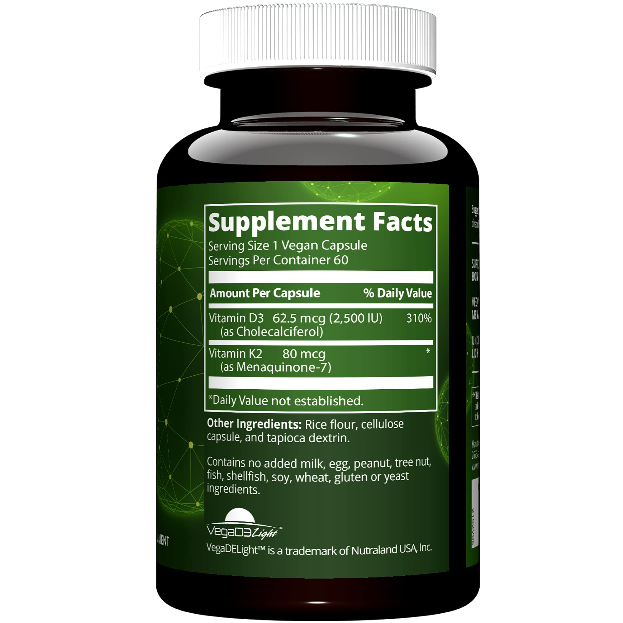MRM Nuturition vegan capsules, a convenient daily dose of D3 and K2 for bone health