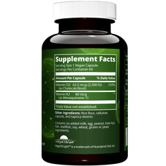 MRM Nuturition vegan capsules, a convenient daily dose of D3 and K2 for bone health