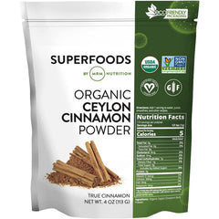 MRM Organic Ceylon Cinnamon Powder bottle close-up for everyday seasoning