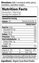 MRM Organic Fermented Cacao Powder dusting oats for mineral-rich breakfast