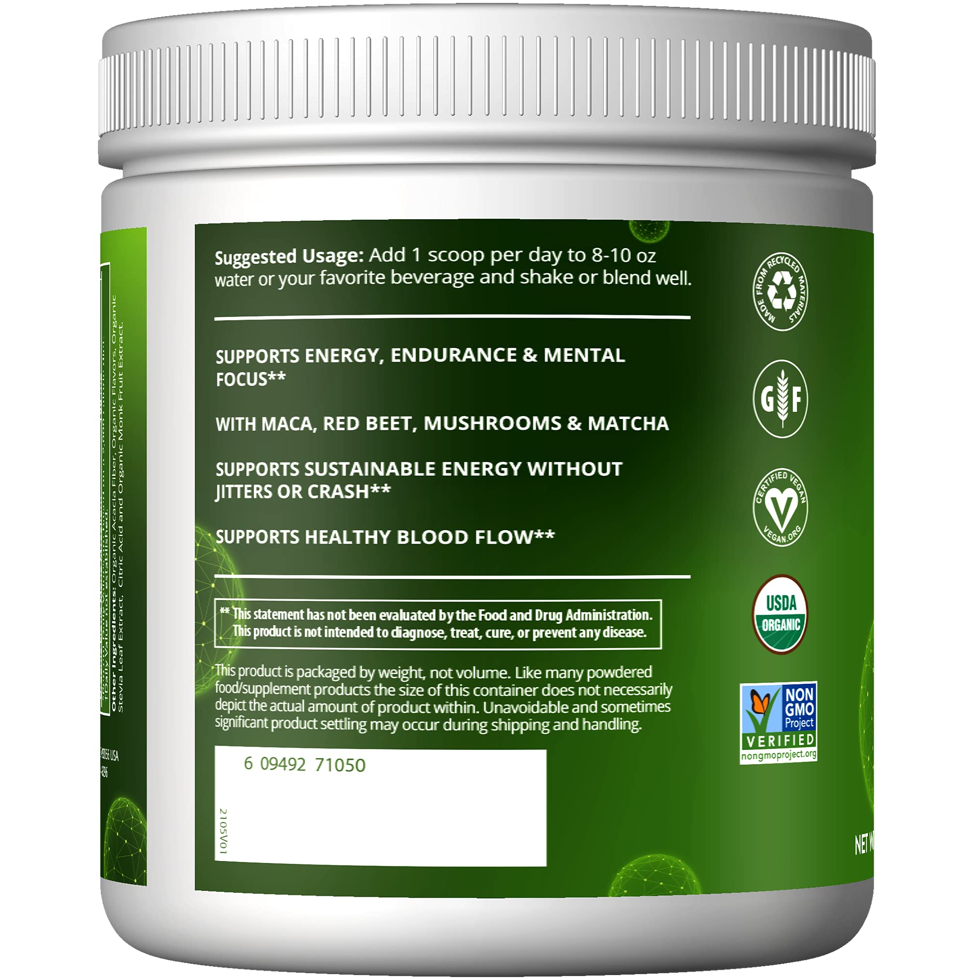 MRM ingredient panel highlighting adaptogens and superfoods
