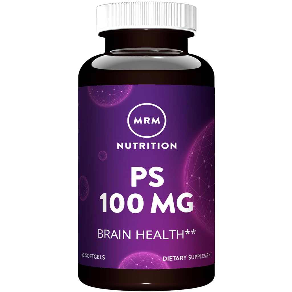 MRM PS 100mg bottle on a counter suggesting brain health support.