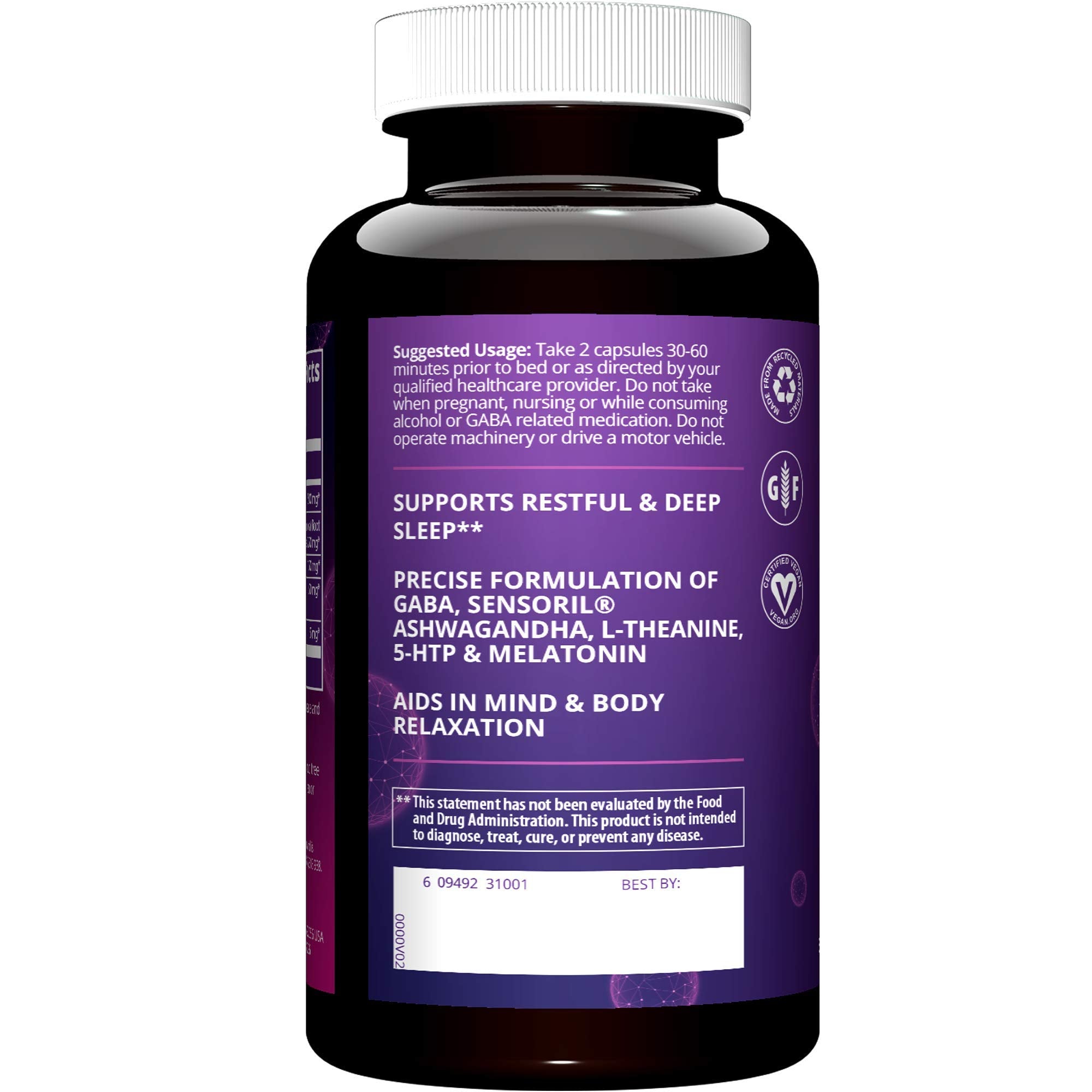 MRM Relax-All Sleep bottle being poured to illustrate nightly dosage
