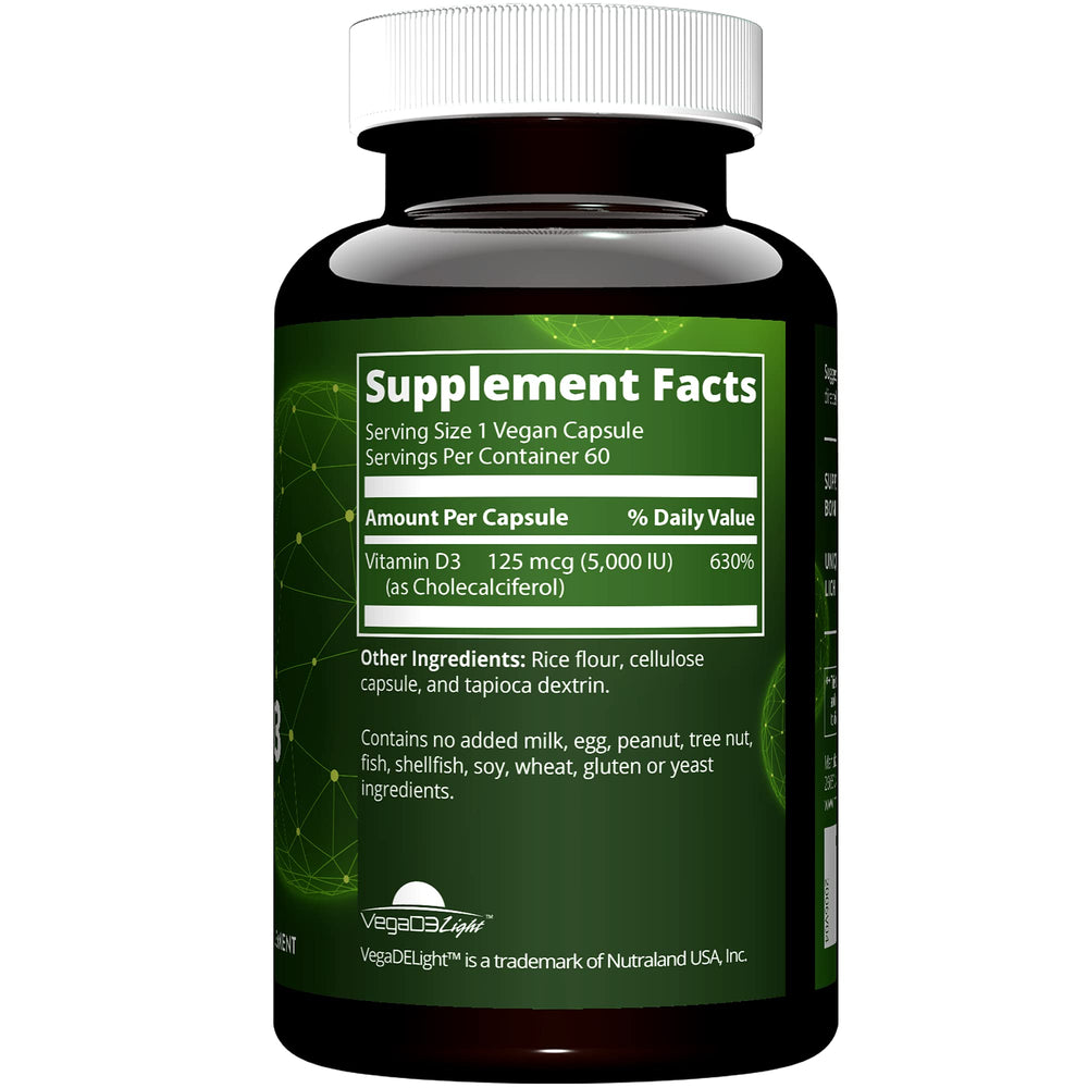 MRM Vegan D3 capsule close-up emphasizing plant-based source