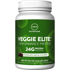 MRM Veggie Elite Performance Protein chocolate mocha front bottle ready for daily plant-based protein