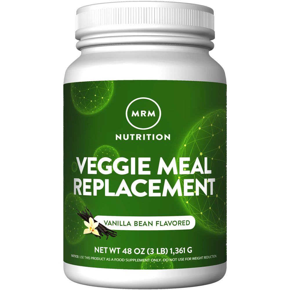 MRM Veggie Meal Replacement Vanilla Bean bottle for on-the-go nourishment and balanced macros.