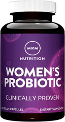MRM Women’s Probiotics bottle front view highlighting shelf-stable formula for gut support