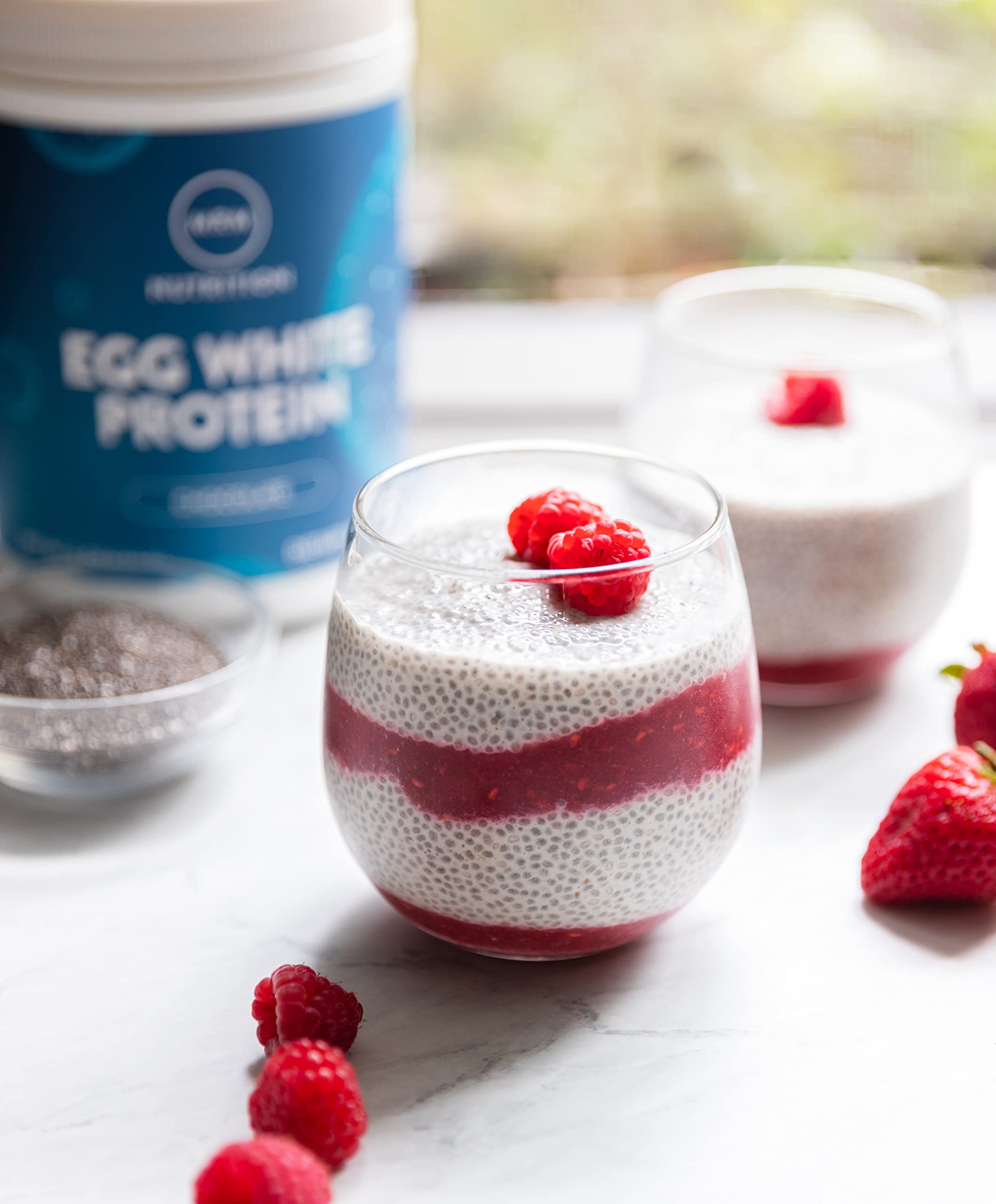 MRM Egg White Protein bottle label highlighting clean protein.