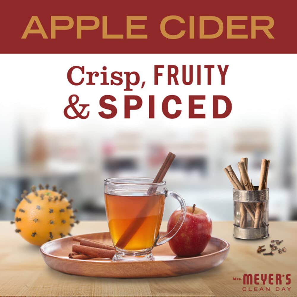 Mrs. Meyer's Apple Cider candle in a recyclable glass jar.