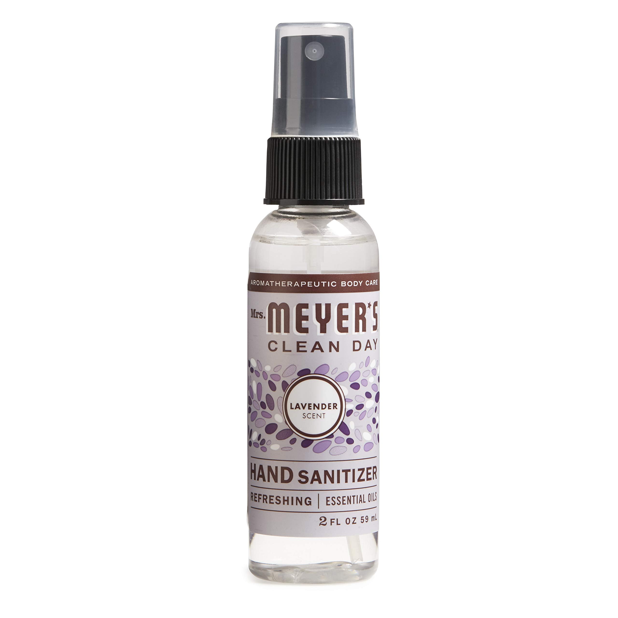 Mrs. Meyer's Clean Day Lavender hand sanitizer bottle for quick on-the-go cleansing.
