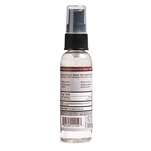 Lavender hand sanitizer spray nozzle dispensing with a refreshing scent.