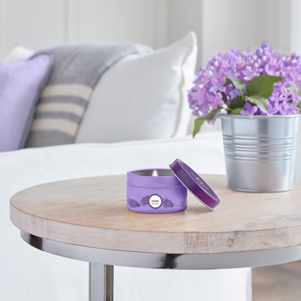 Gift-ready Mrs. Meyer's Lilac candle ideal for thoughtful hostess gifts