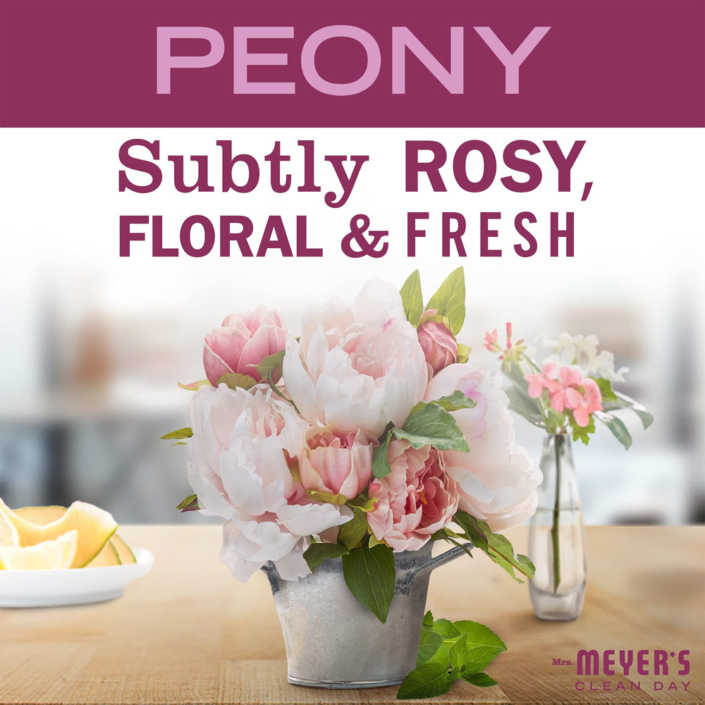 Mrs. Meyer's Clean Day peony wax close-up releasing a gentle, room-filling fragrance