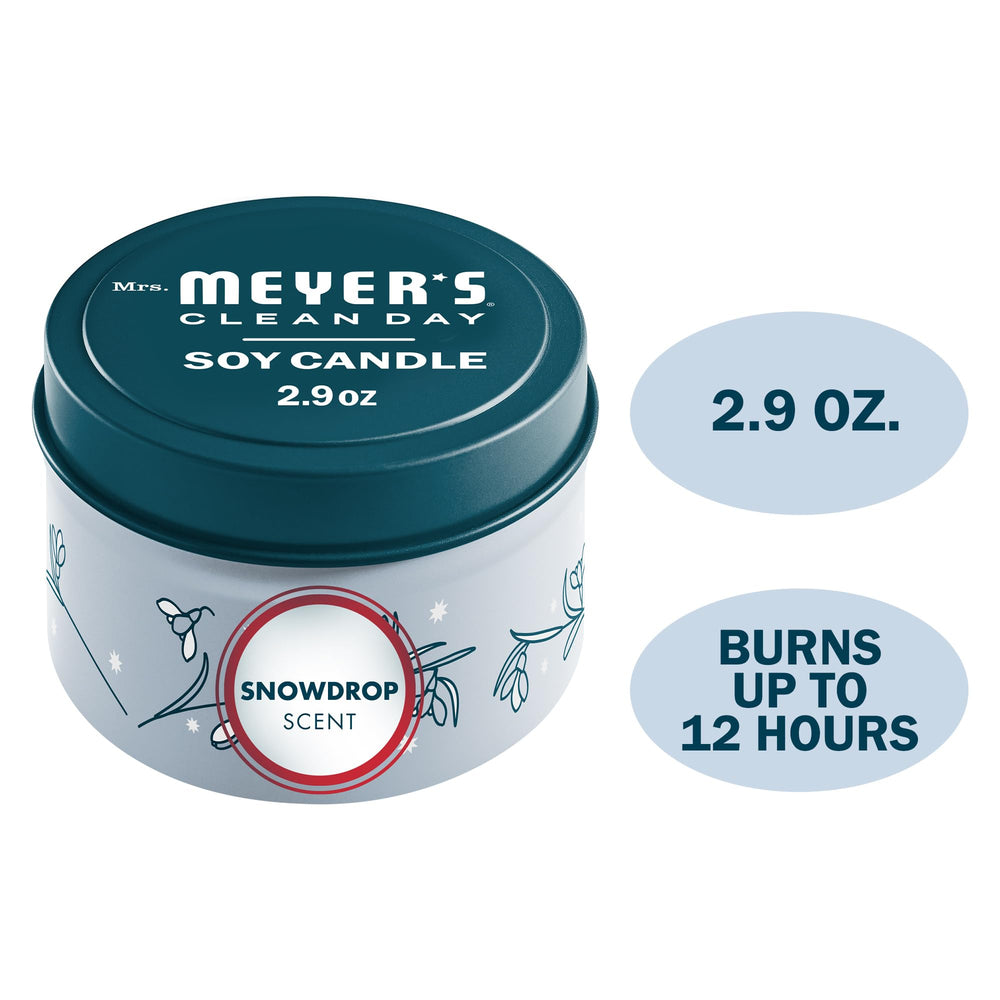 Snowdrop collection line with Mrs. Meyer's candles.