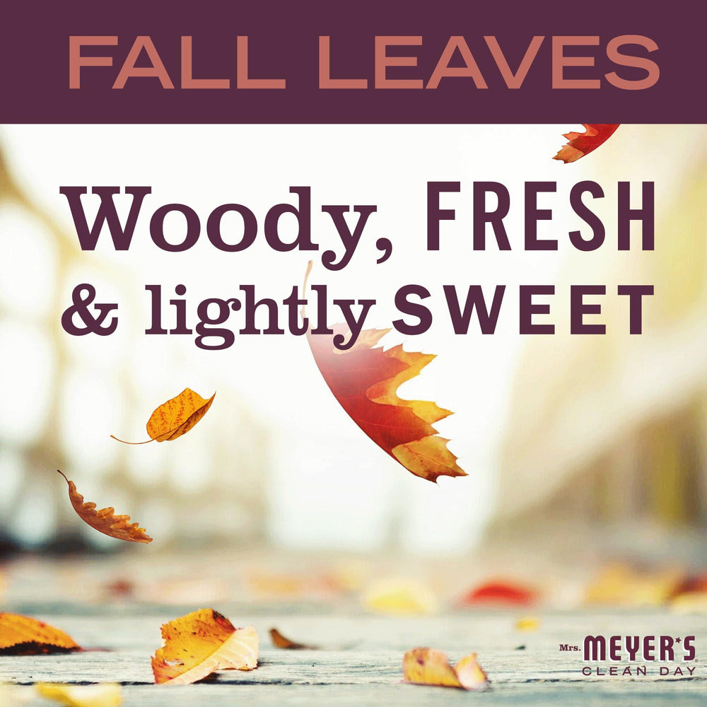 Mrs. Meyer’s Fall Leaves candle-wick closeup displays warm glow and sustainable ingredients