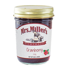 Mrs. Miller's Cranberry Jelly label close-up highlighting timeless homemade flavor for toast