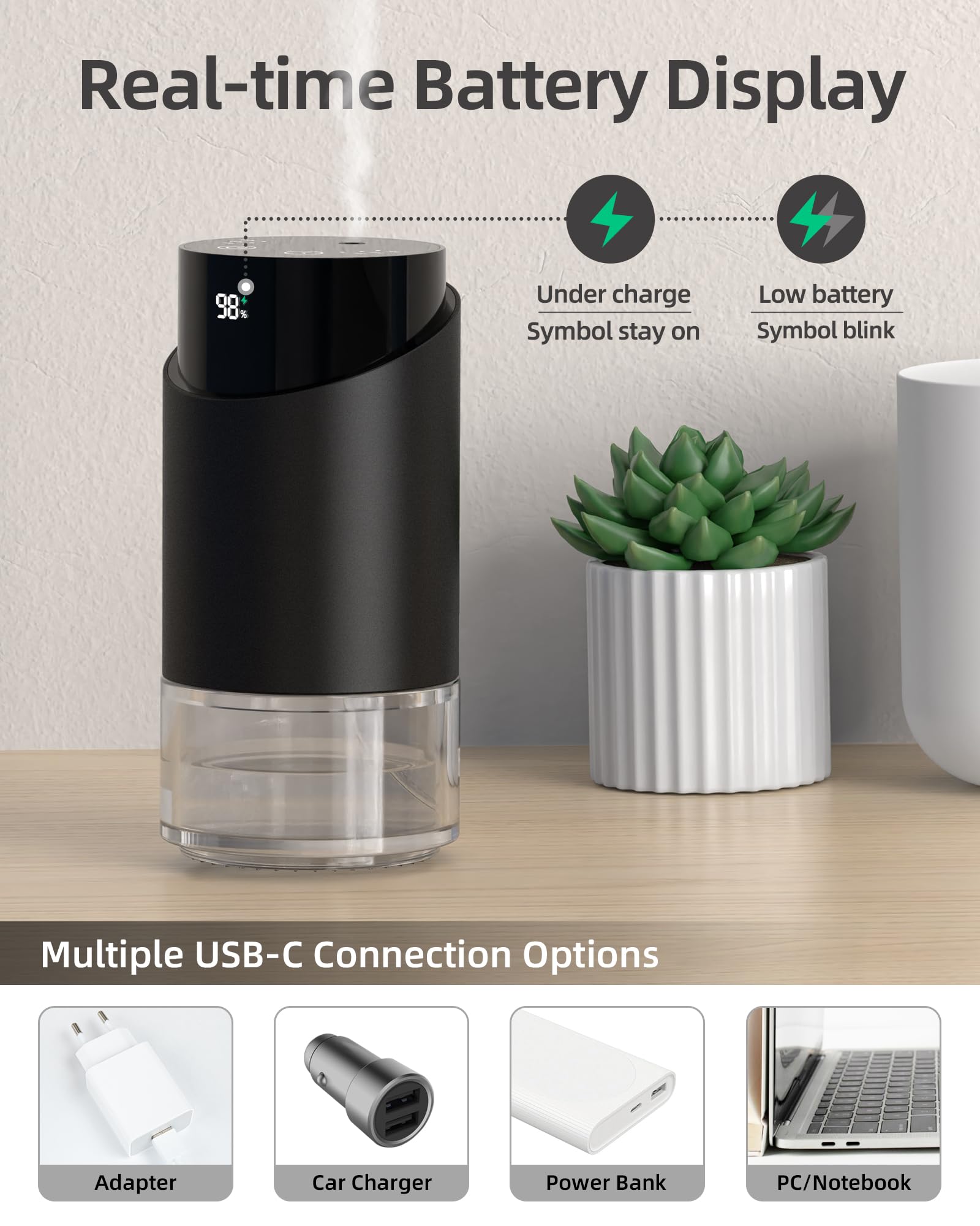 MRSCOZ waterless diffuser car cup holder fit enables on-the-go aromatherapy.