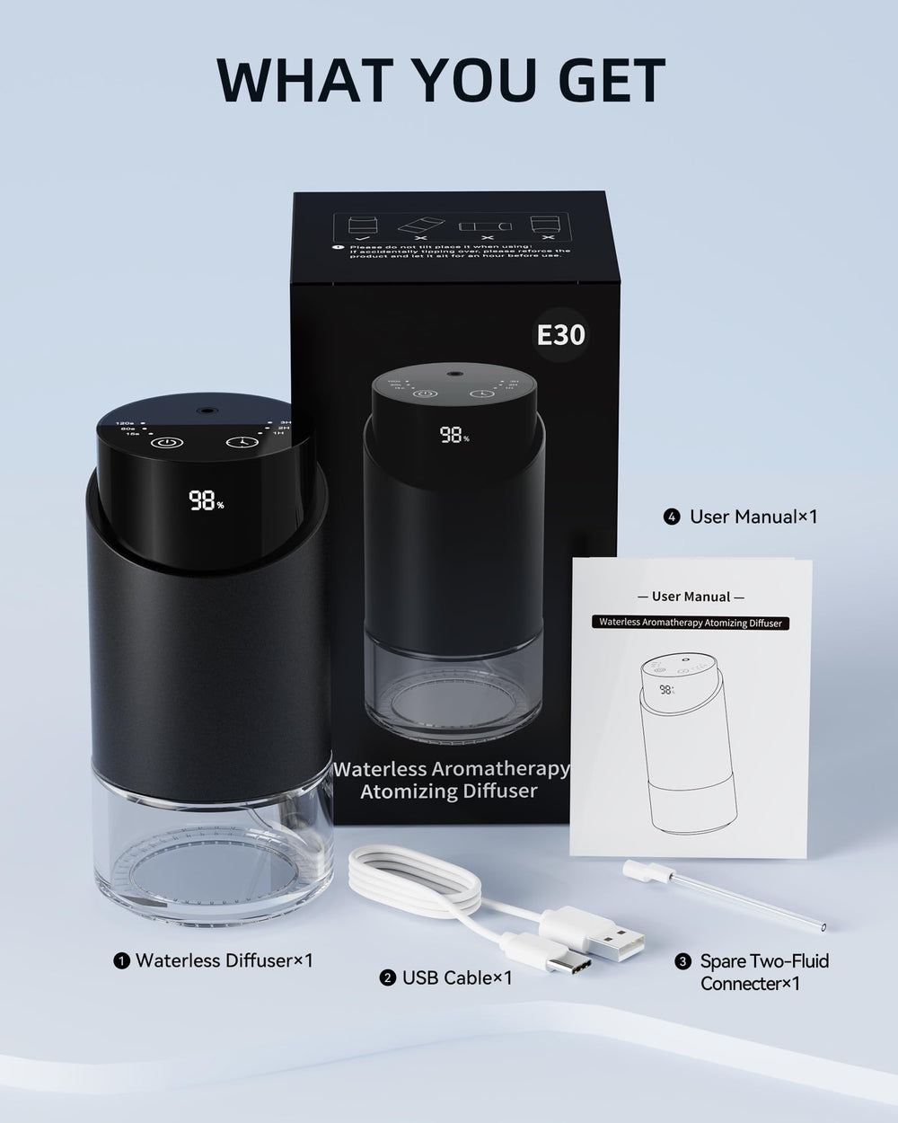 MRSCOZ waterless diffuser auto spill protection prevents leaks during handling.