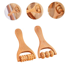 Natural splinter-free wood surface of the Mrxxjz massager emphasizing a safe glide.
