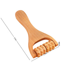 Close-up of Mrxxjz wooden massage ball roller with a burr-free surface for skin-friendly use.