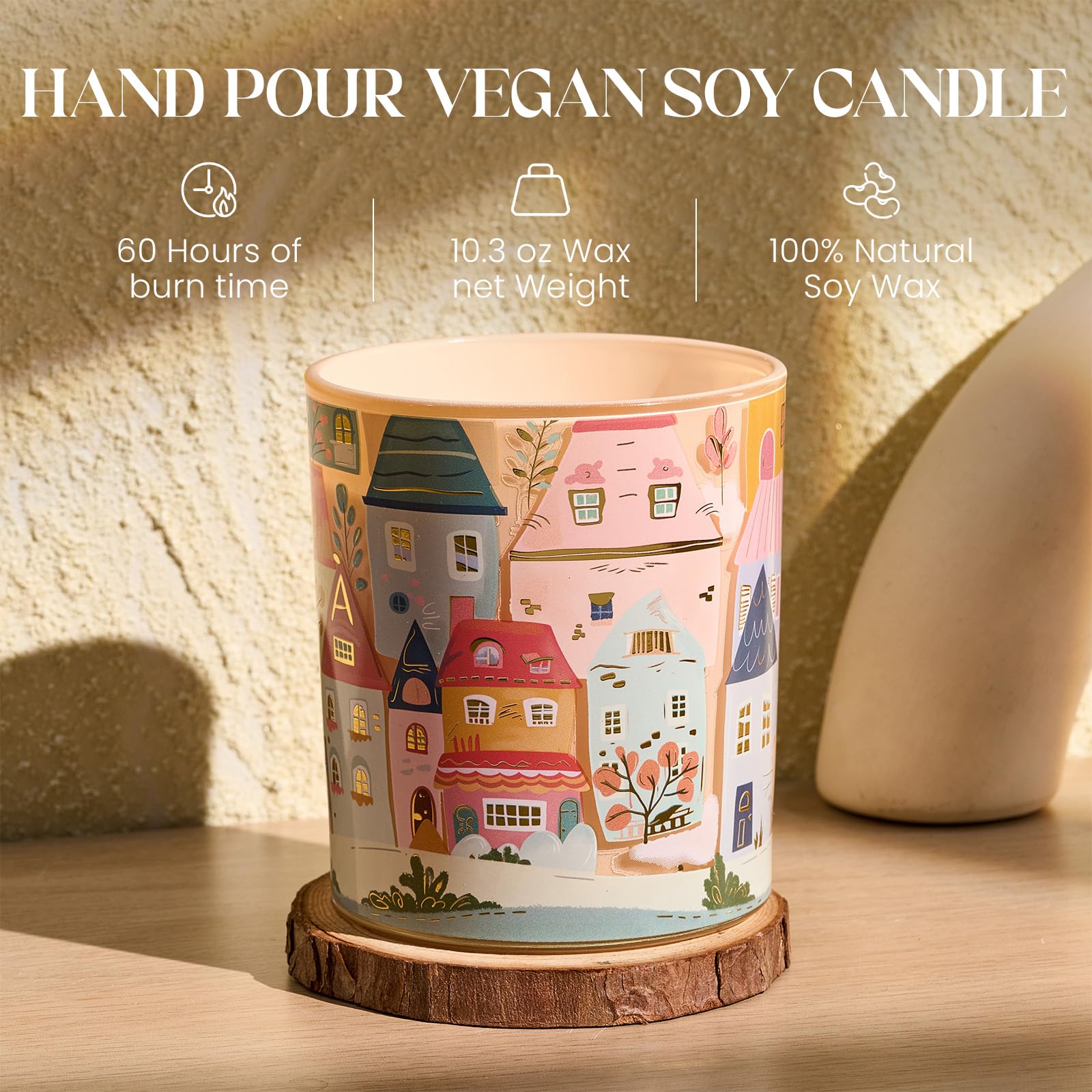 M SENSE Creamy Puff candle 60 hour burn highlights long lasting ambience