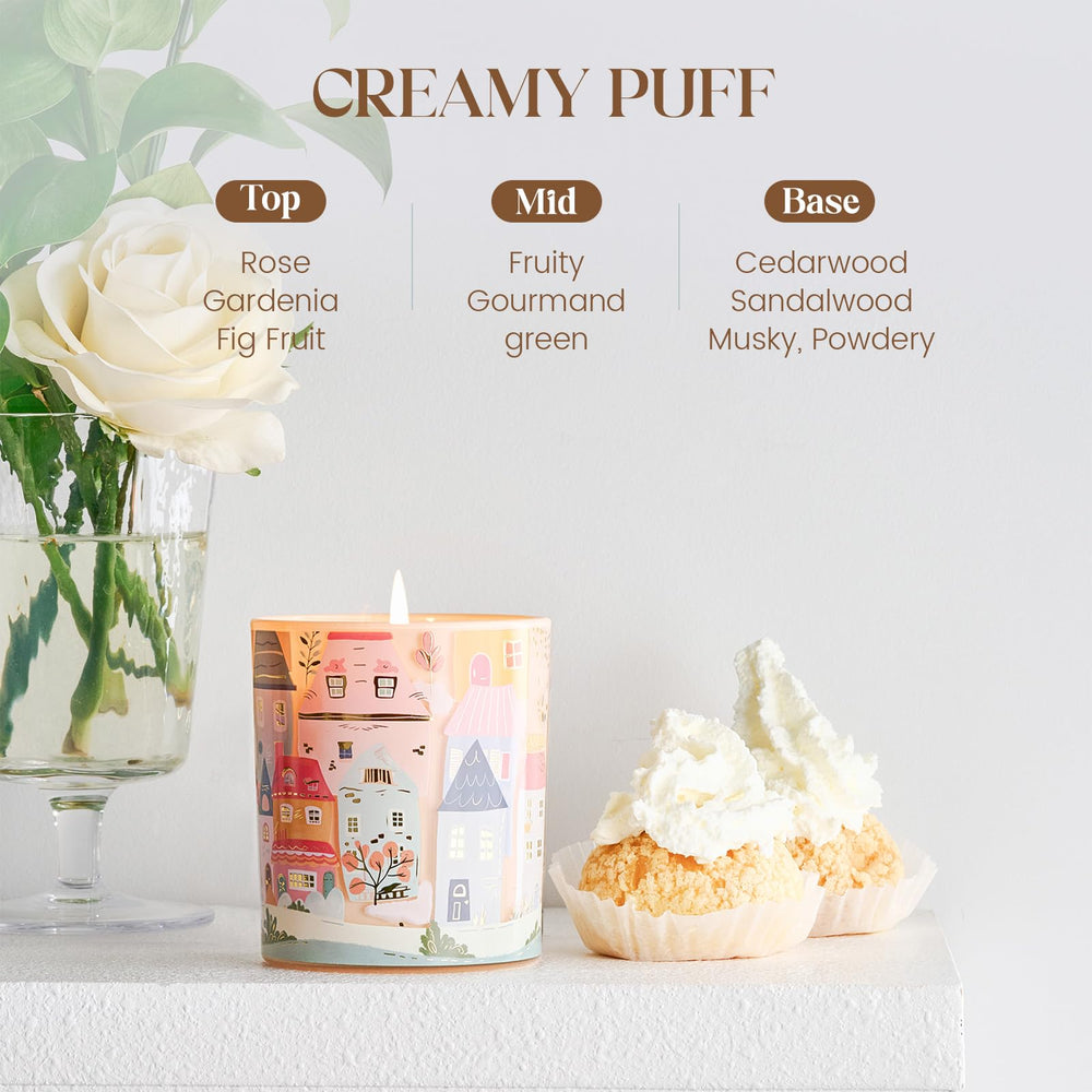 M SENSE Creamy Puff candle CharmArch design adds charming home decor