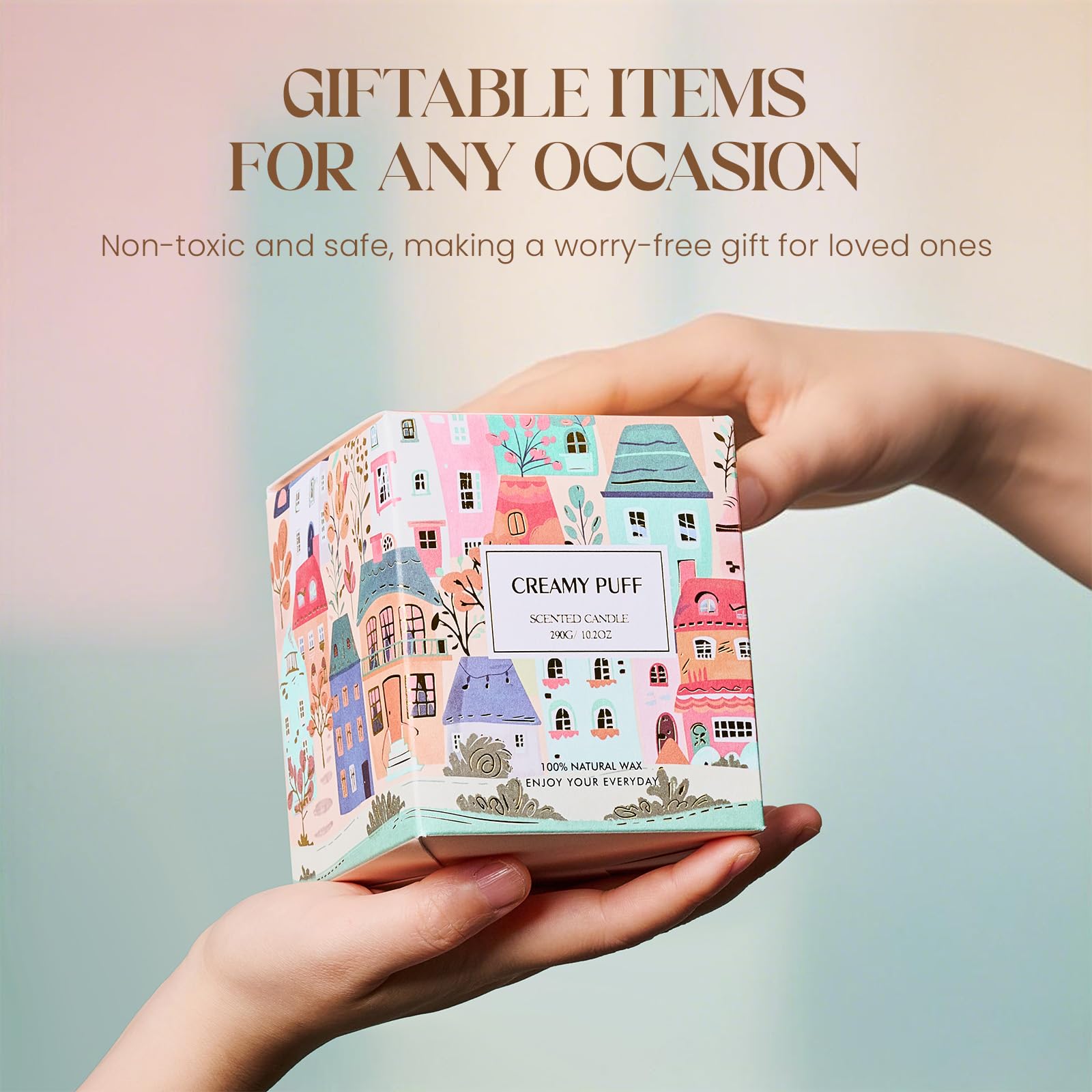 M SENSE Creamy Puff candle gift packaging suitable for housewarming