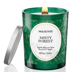 M SENSE eucalyptus pine candle with wood wick for a cozy, long lasting fragrance
