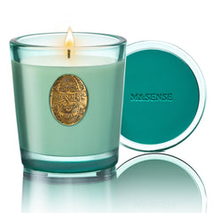 M&SENSE Fresh Linen candle in a jar creates a clean, calming space.