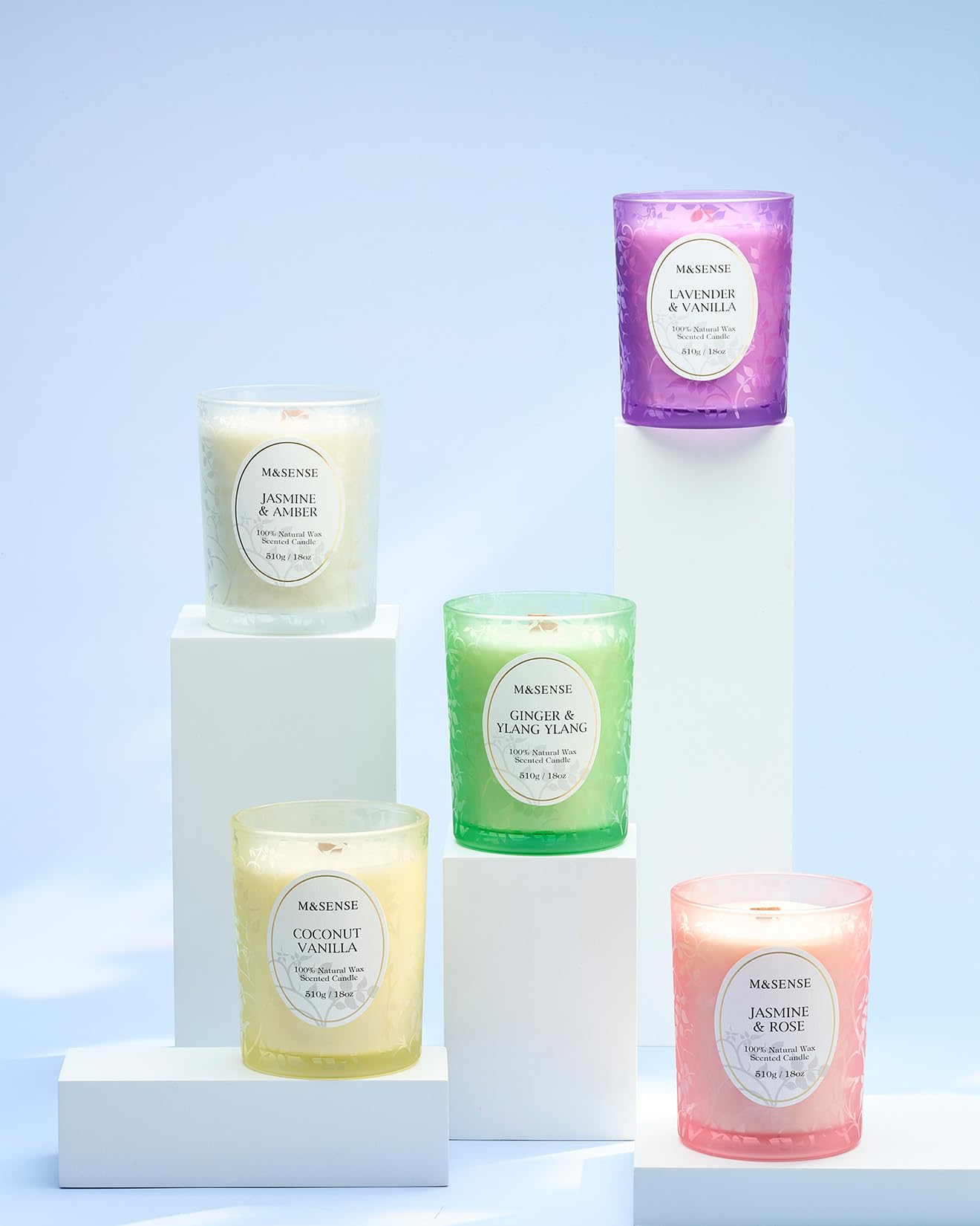 Gift ready packaging of M SENSE candle for housewarmings