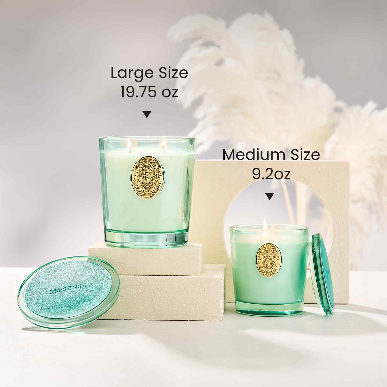 MSENSE candle packaging styled for gifting.