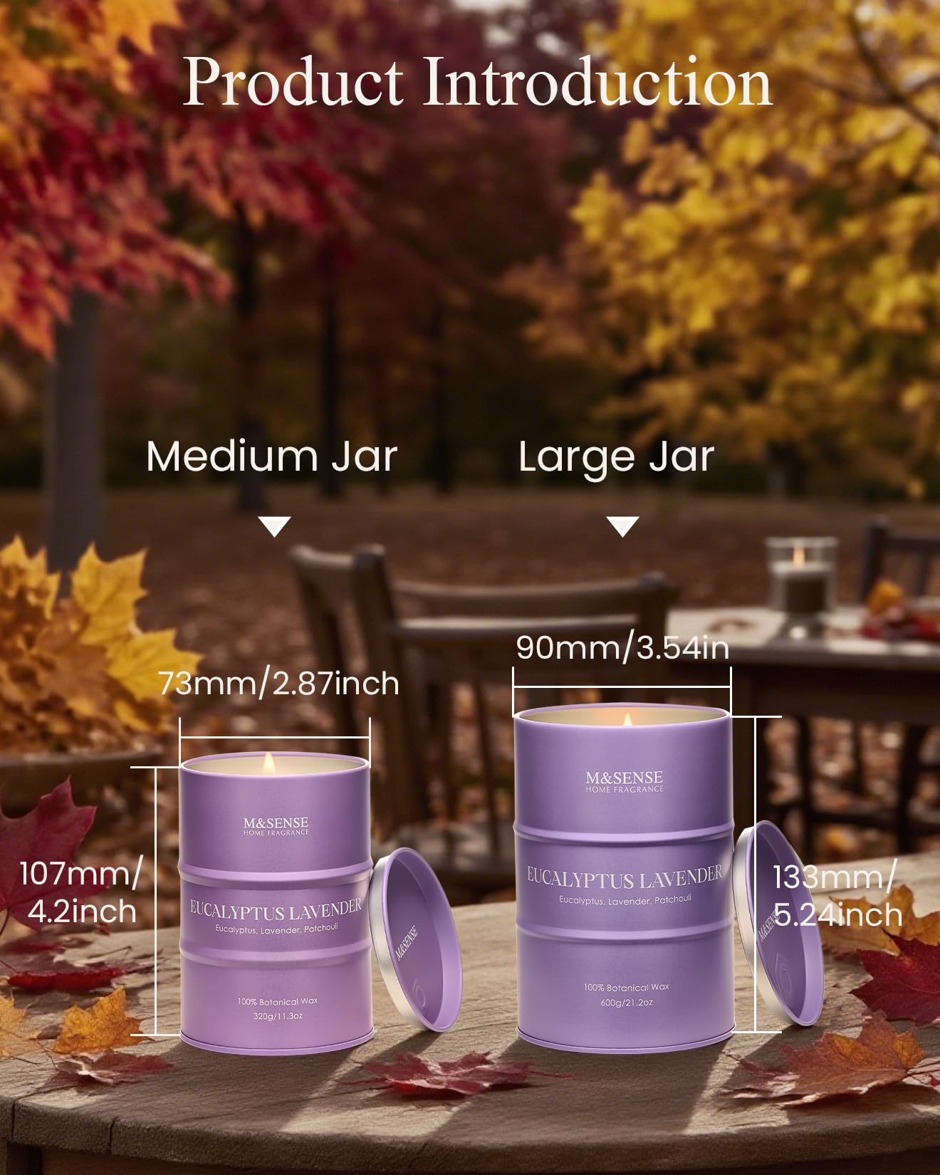 M&SENSE candle detail highlighting lead-free wick for steady, soot-minimized burn.