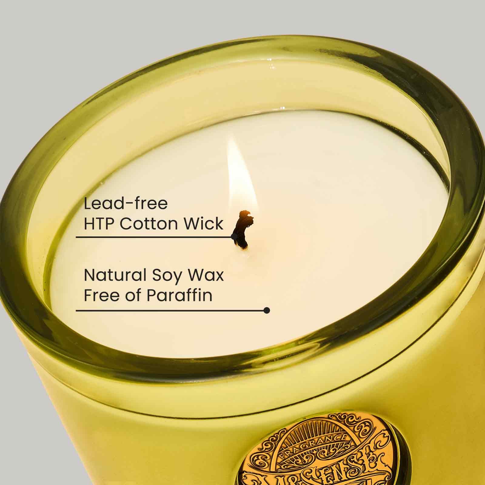 M&SENSE lead-free wick candle burn ensures clean, steady combustion in mid-sized rooms.