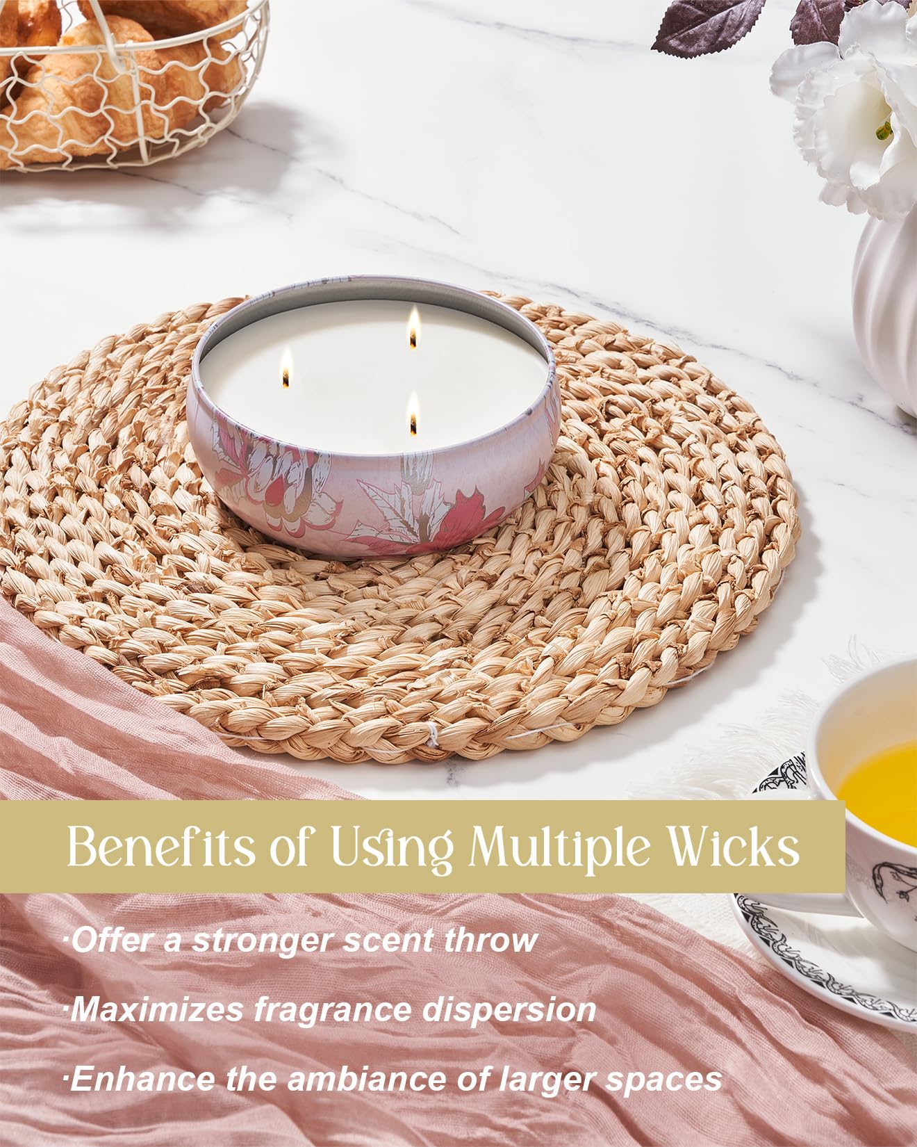 M&SENSE Long-lasting even burn with 12oz wax