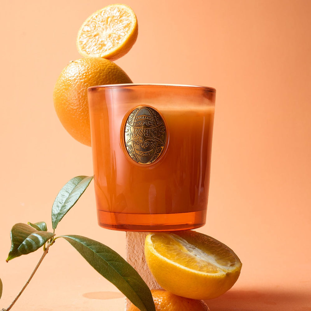 MSENSE orange goji candle burn highlights a warm, inviting ambiance