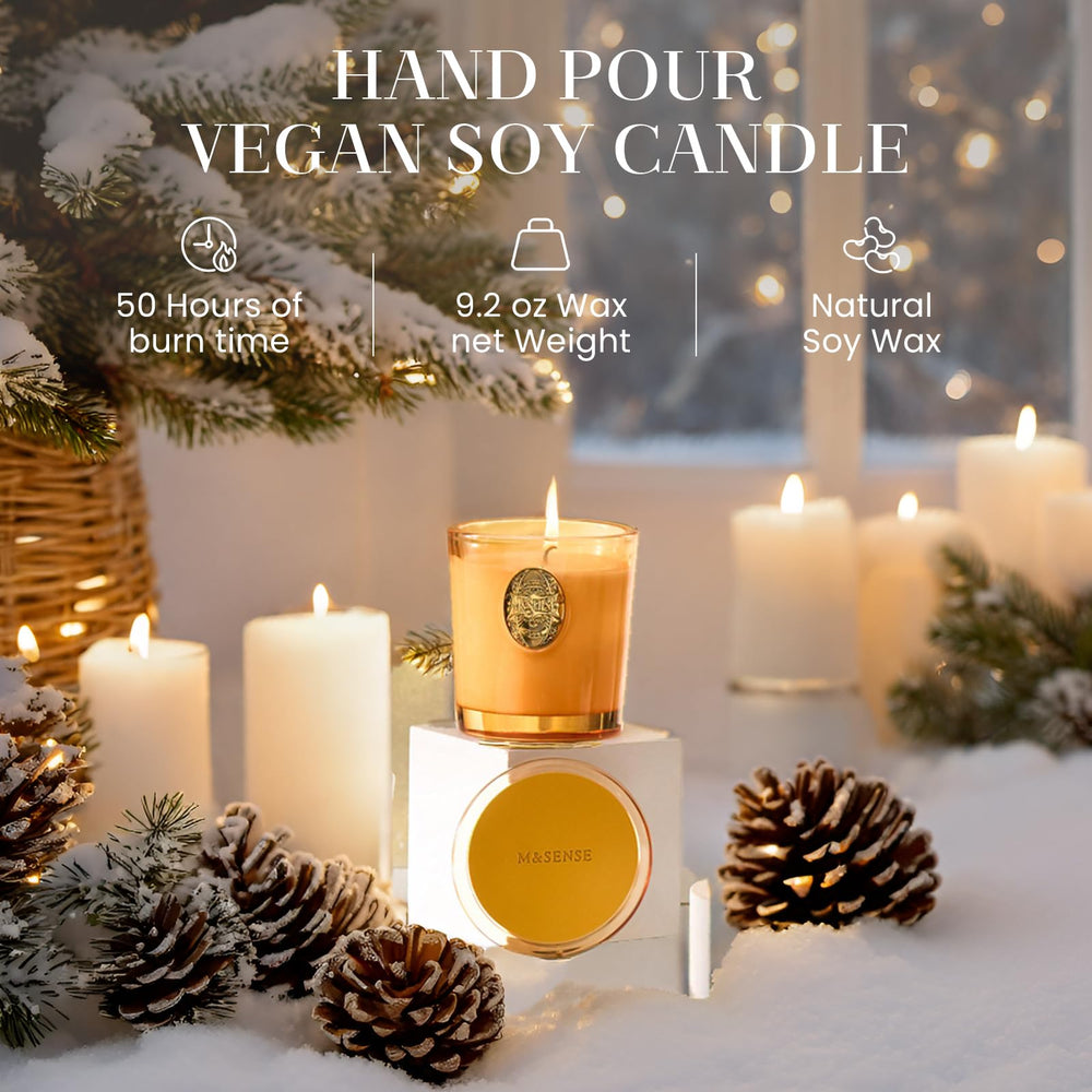 M&SENSE candle showcases 50-hour burn time for a clean, even burn.
