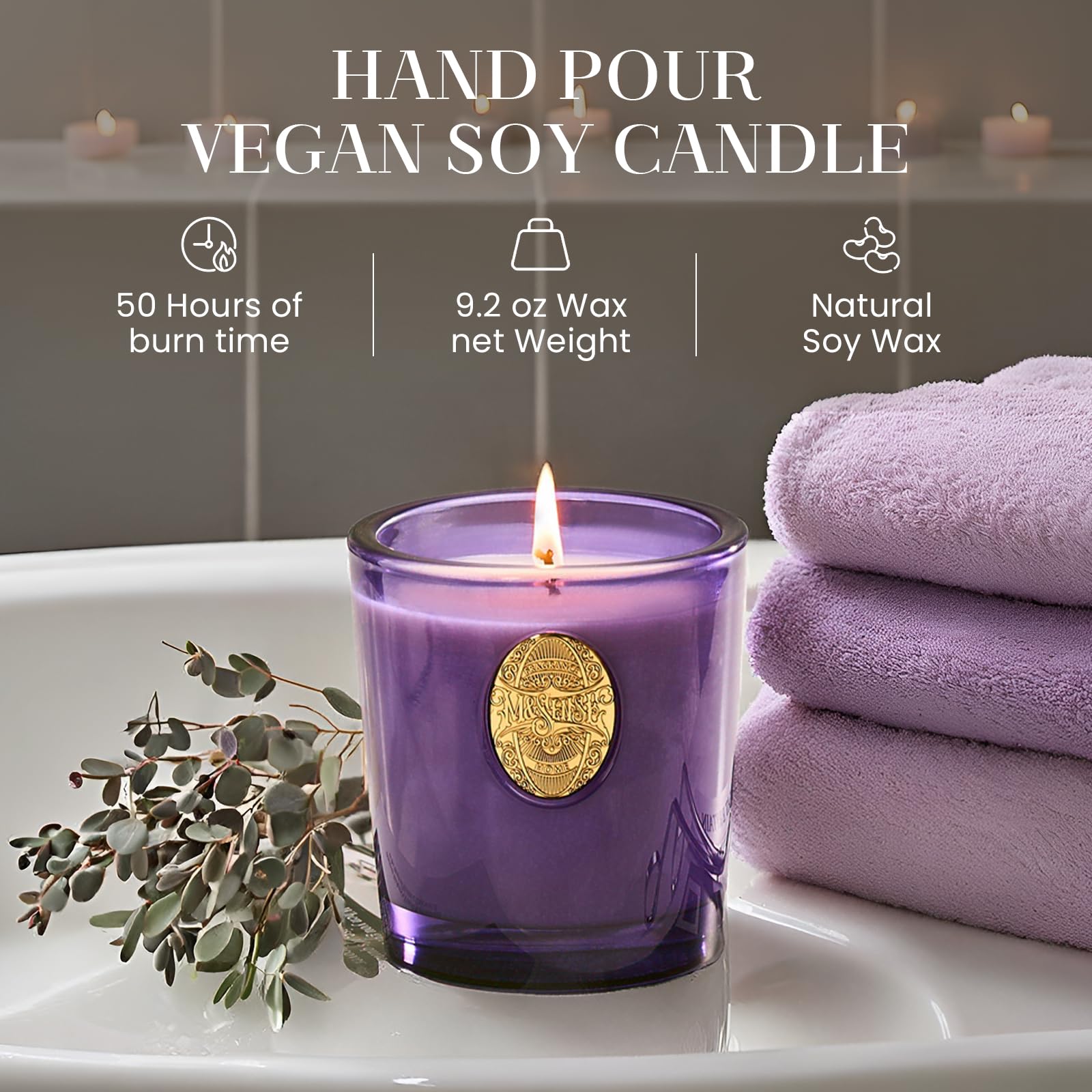 M&SENSE candle burn glow image suggests smoke-free ambiance and steady aroma.