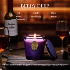 M&SENSE candle label closeup highlights premium scent and 50-hour burn promise.