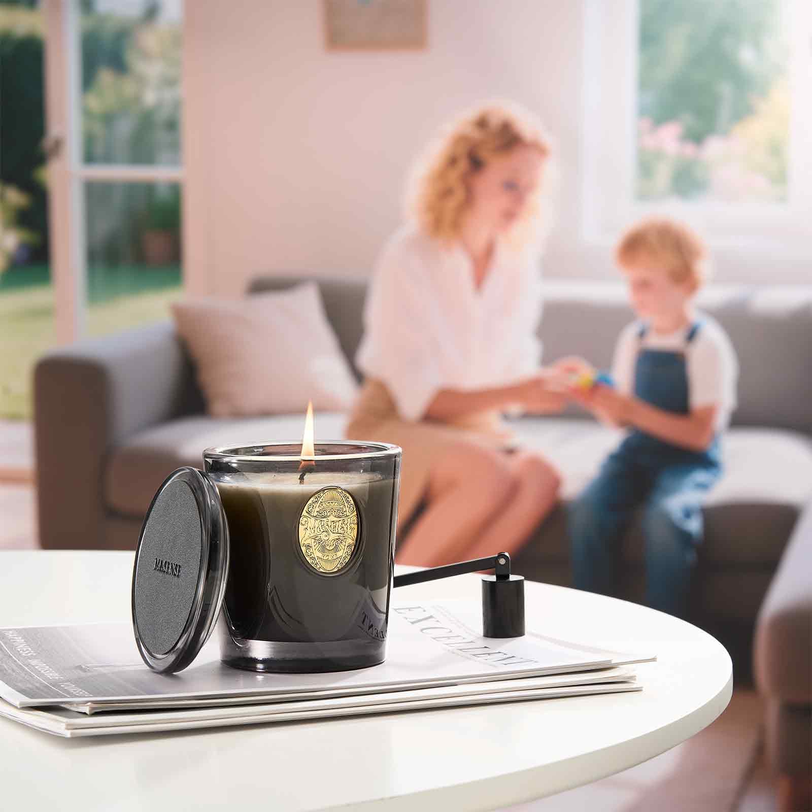 Soothing scent from M&SENSE Oud Wood & Black fills a cozy living area