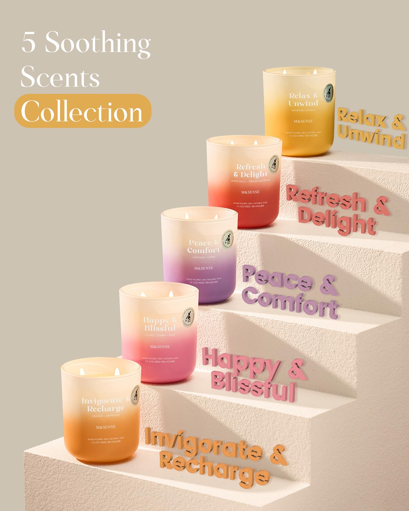 Regalo ideal con vela aromática M&SENSE para calma