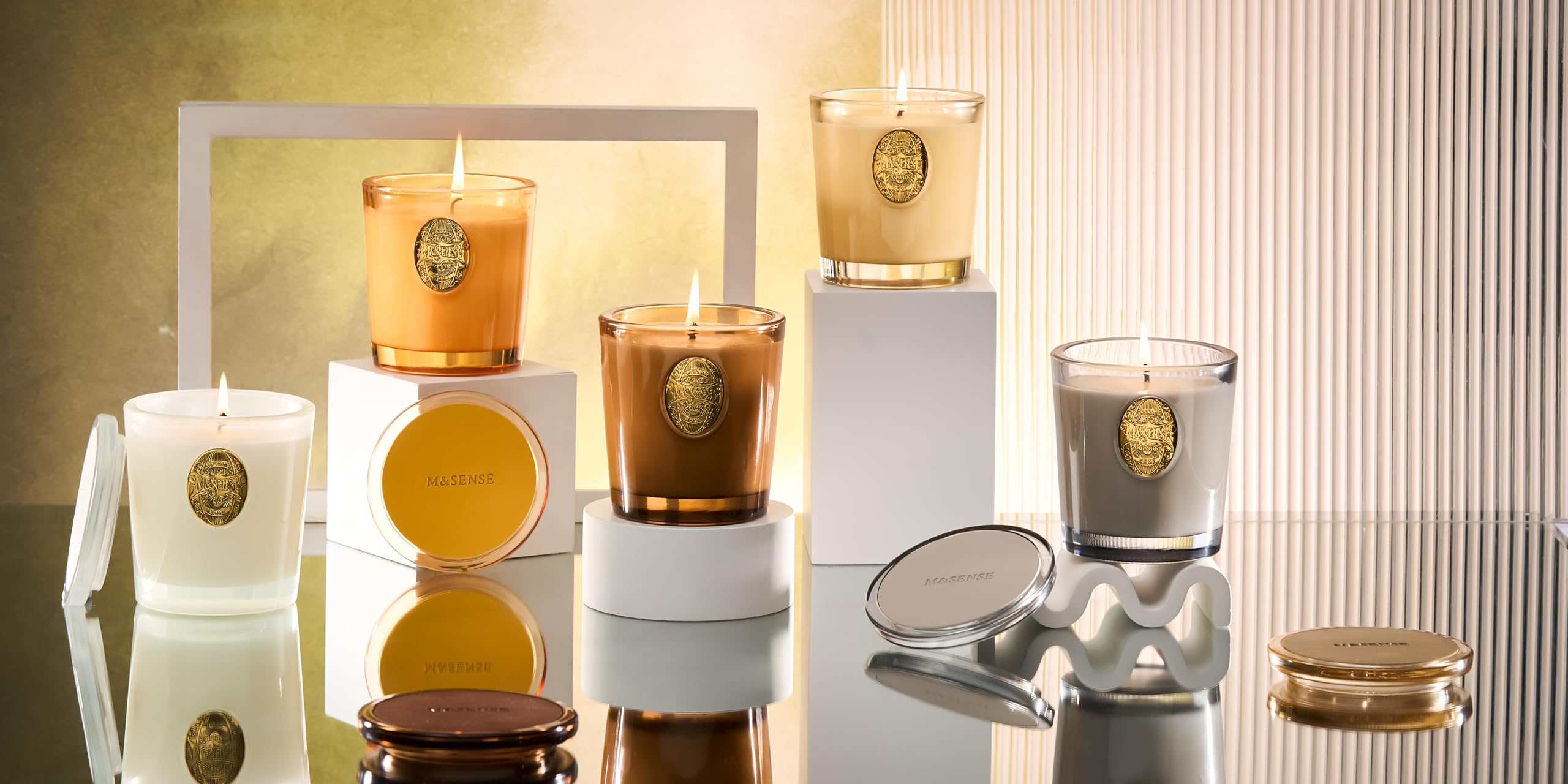 M SENSE Reusable jar candle offers sustainable decor and reuse.
